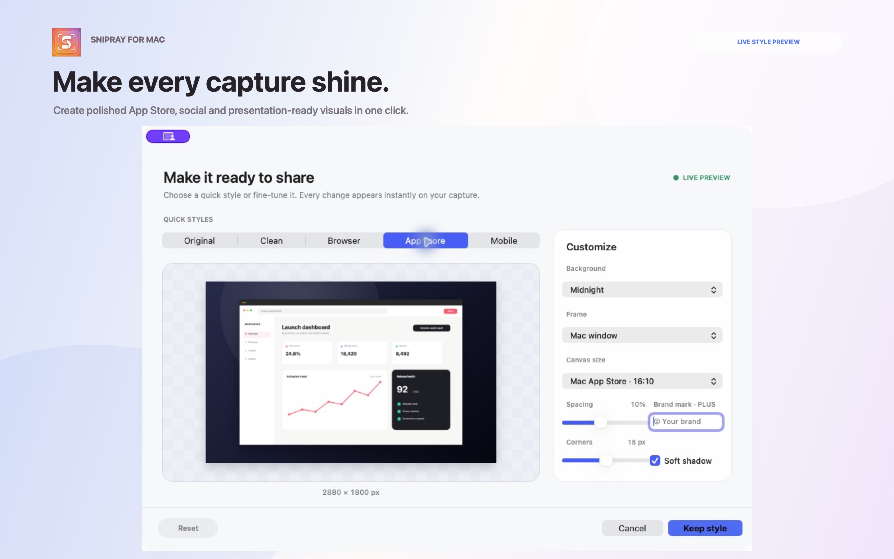 Snipray presentation export